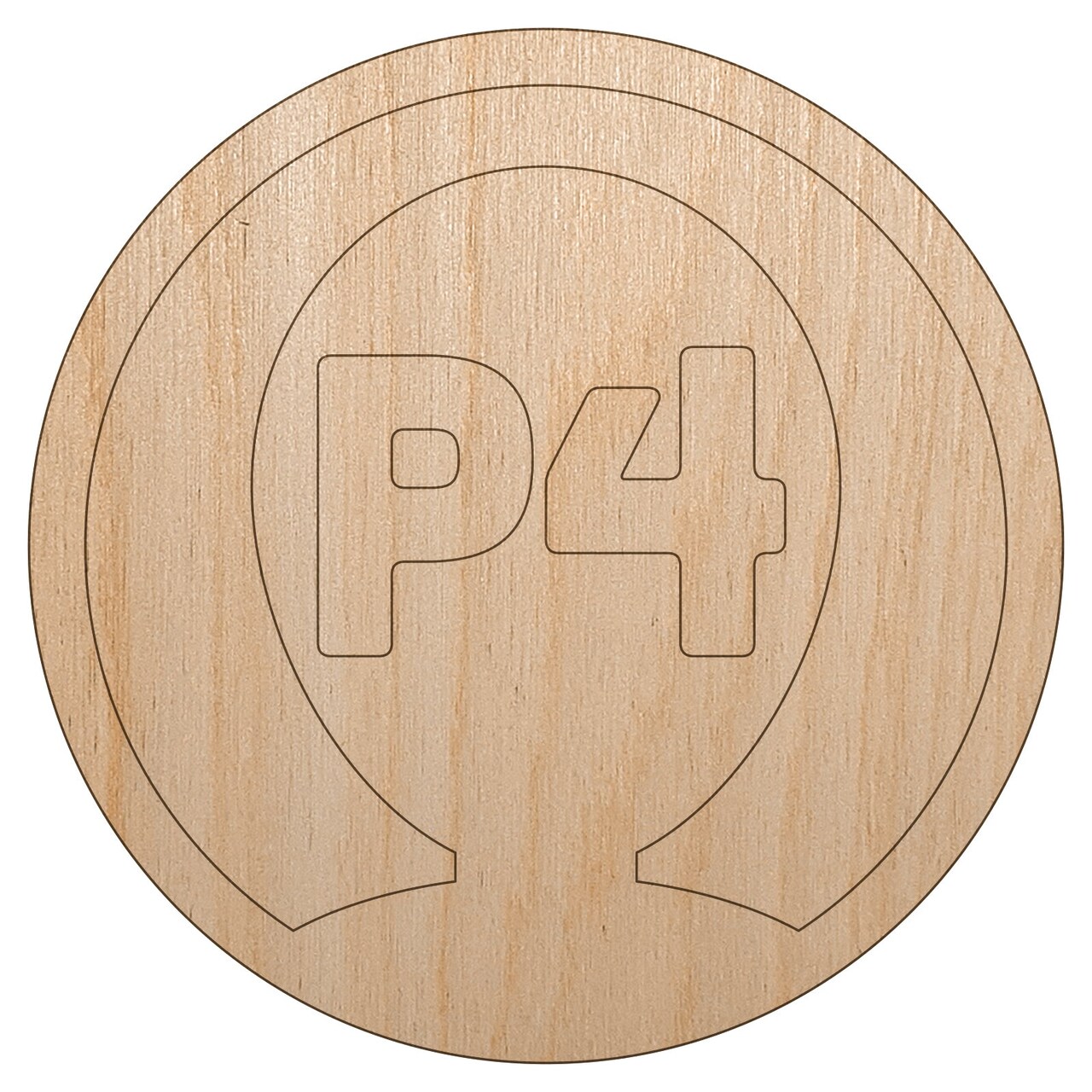 Player Four Person Indicator Gaming Icon Unfinished Wood Shape Piece Cutout for DIY Craft Projects